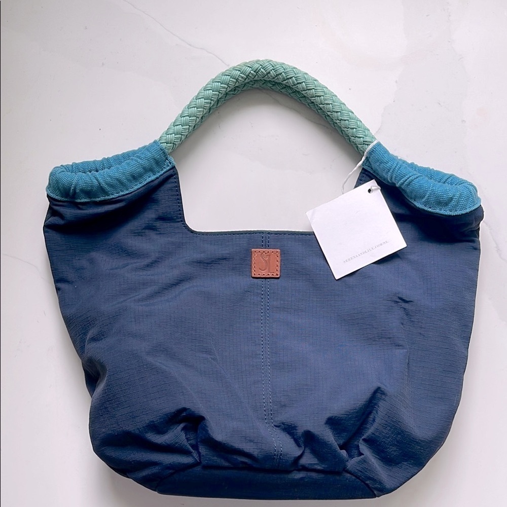 Serena & Lily Blue and Green Shoulder Bag; new with tags